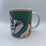 Looney Tunes Bugs Bunny Carrot Mug Coffee Tea Vintage 2000 Warner Bros Green
