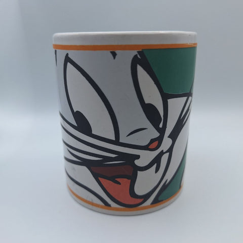 Looney Tunes Bugs Bunny Carrot Mug Coffee Tea Vintage 2000 Warner Bros Green