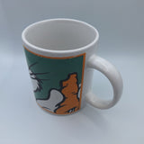 Looney Tunes Bugs Bunny Carrot Mug Coffee Tea Vintage 2000 Warner Bros Green