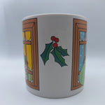 Disney Mickey Minnie Mouse Mug Coffee Tea Applause Santa Window Christmas Snow