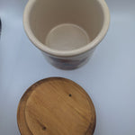 Roseville Crock Lid 1 Pint Low Small Painted Bear USA Made Pottery Canister Ohio