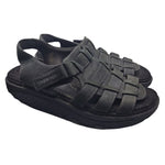Skechers Shape Up Sandals Black Leather Adjustable Strap Womens US 7.5 Fitness