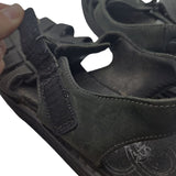 Skechers Shape Up Sandals Black Leather Adjustable Strap Womens US 7.5 Fitness