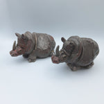 Blue Sky Rhinoceros Rhino Salt Pepper Shakers Lynda Clayworks Savanna Africa