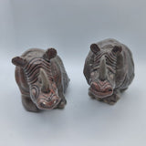 Blue Sky Rhinoceros Rhino Salt Pepper Shakers Lynda Clayworks Savanna Africa