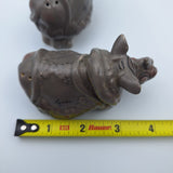 Blue Sky Rhinoceros Rhino Salt Pepper Shakers Lynda Clayworks Savanna Africa