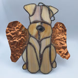 Westie Dog Stained Glass Angel Cooper Wings Coil Stand Folkart Scrap Craft Pet