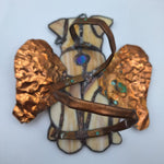 Westie Dog Stained Glass Angel Cooper Wings Coil Stand Folkart Scrap Craft Pet