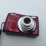 Nikon Red Coolpix L22 Digital Camera 12.0MP 3.6 Optical Zoom Tested Works Travel
