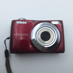 Nikon Red Coolpix L22 Digital Camera 12.0MP 3.6 Optical Zoom Tested Works Travel