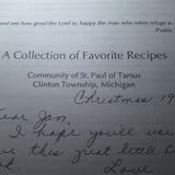 Cook Book St Paul Tarsus Clinton Township Michigan Detroit Recipes Prayer Taste