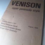 Venison Pamphlet Recipe Booklet Butcher Cook 1969 MSU Extension Michigan Pasties
