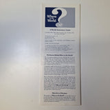 Where in The World Spinner Game Instructions Rules Pamphlet Replacement Piece