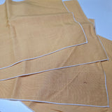 Retro Cloth Napkins Placemats Vintage Yellow Flower 16x11 inches Granny Dining