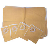 Retro Cloth Napkins Placemats Vintage Yellow Flower 16x11 inches Granny Dining