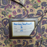 American Sweetheart Button Down Blouse Womens Small Vintage Floral Paisley Retro