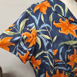 Jamaica Bay Hawaiin Shirt Shoulder Pads Womens XL Tiger Lillys Floral Button Up