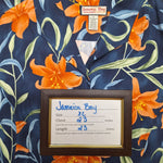 Jamaica Bay Hawaiin Shirt Shoulder Pads Womens XL Tiger Lillys Floral Button Up