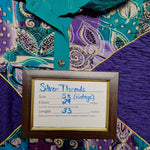 Silver Threads USA Pullover Teal Green Purple Vintage Womens 5X Shoulder Pads