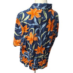 Jamaica Bay Hawaiin Shirt Shoulder Pads Womens XL Tiger Lillys Floral Button Up