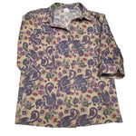 American Sweetheart Button Down Blouse Womens Small Vintage Floral Paisley Retro