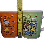 New Zealand Mug Cup Mini Espresso Vintage Set of 3 Unmarke Small Kiwi Bird Sheep