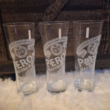 Peroni Nastro Azzurro Tall Glasses Set of 3 Beer Pub Bar Birra Collection Tap