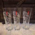 Peroni Nastro Azzurro Tall Glasses Set of 3 Beer Pub Bar Birra Collection Tap