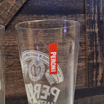 Peroni Nastro Azzurro Tall Glasses Set of 3 Beer Pub Bar Birra Collection Tap
