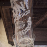 Peroni Nastro Azzurro Tall Glasses Set of 3 Beer Pub Bar Birra Collection Tap