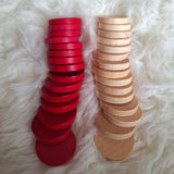 Backgammon Replacement Pieces Tokens Round 1970s Game Vintage Red Tan Retro