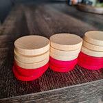 Backgammon Replacement Pieces Tokens Round 1970s Game Vintage Red Tan Retro