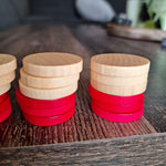 Backgammon Replacement Pieces Tokens Round 1970s Game Vintage Red Tan Retro