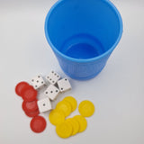 Milton Bradley Yahtzee Shaker Cup 1975 Blue Board Game Replacement Piece Vintage