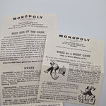 Monopoly Replacement Deed Pieces Instructions Rules 1960s Vintage Property