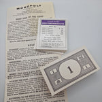 Monopoly Replacement Deed Pieces Instructions Rules 1960s Vintage Property Money