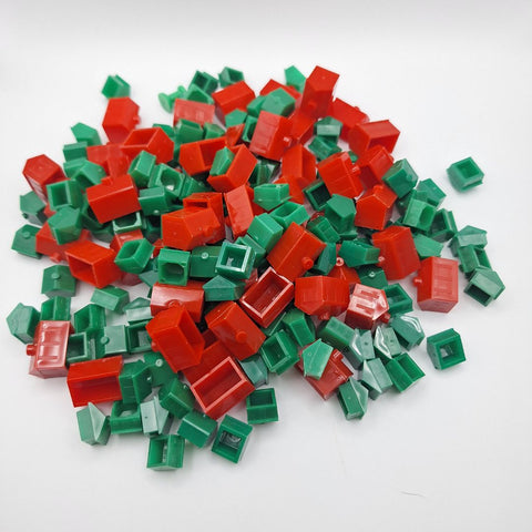 Vintage Monopoly House Hotel Lot Red Green 1960s Board Game Replacement