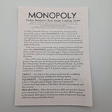 Monopoly Replacement Deed Pieces Instructions Rules 1990s Vintage Property
