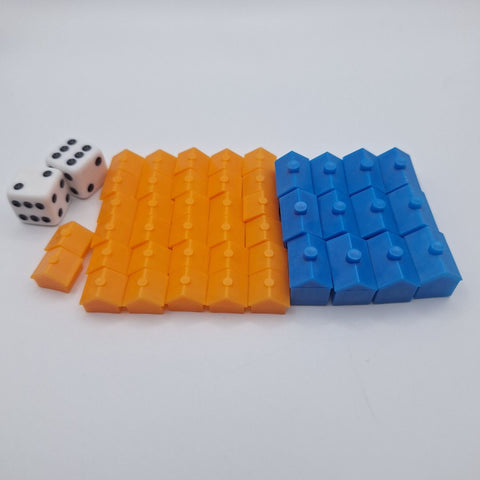 Monopoly Houses Hotels Dice Replacement Pieces Blue Orange Fox Family Guy Game