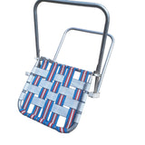 Vintage Webbed Folding Chair Aluminum Red White Blue Summer Patio Patriotic USA