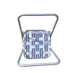 Vintage Webbed Folding Chair Aluminum Red White Blue Summer Patio Patriotic USA