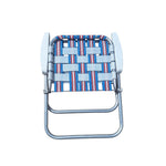 Vintage Webbed Folding Chair Aluminum Red White Blue Summer Patio Patriotic USA