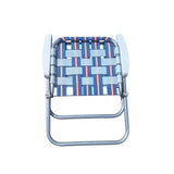 Vintage Webbed Folding Chair Aluminum Red White Blue Summer Patio Patriotic USA