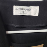Vintage Alfred Dunner Button Up Black Shoulder Pads Womens 10 One Piece Blouse