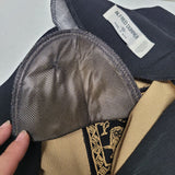 Vintage Alfred Dunner Button Up Black Shoulder Pads Womens 10 One Piece Blouse