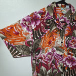 Ki Ko Mo Blouse Floral Button Down Shirt Collar Vintage Pocket Womens Medium