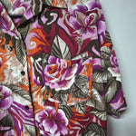 Ki Ko Mo Blouse Floral Button Down Shirt Collar Vintage Pocket Womens Medium