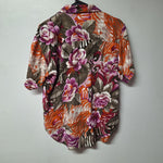 Ki Ko Mo Blouse Floral Button Down Shirt Collar Vintage Pocket Womens Medium