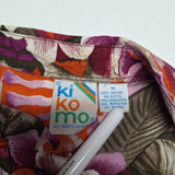 Ki Ko Mo Blouse Floral Button Down Shirt Collar Vintage Pocket Womens Medium