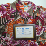 Ki Ko Mo Blouse Floral Button Down Shirt Collar Vintage Pocket Womens Medium